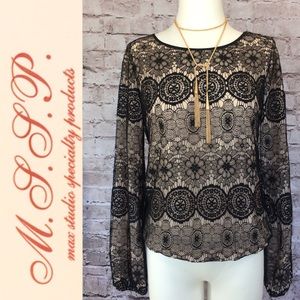 Beautiful black lace double layer blouse 🍂